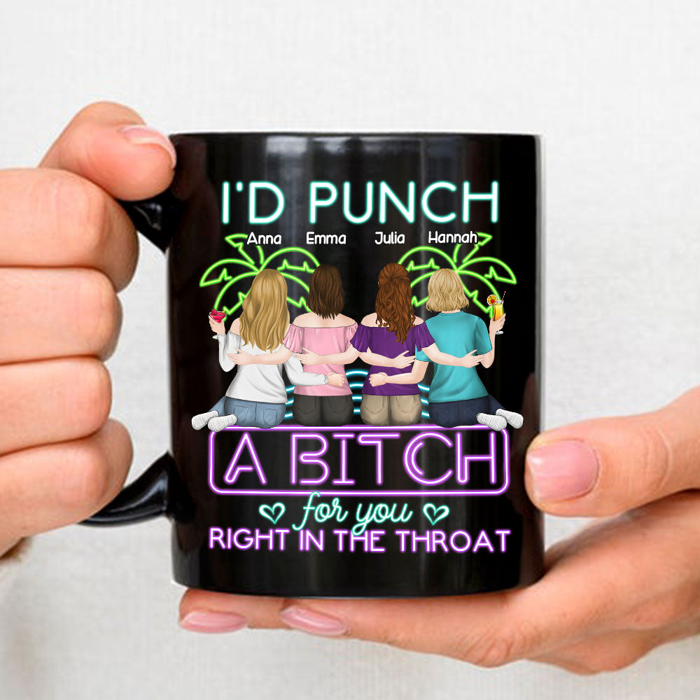 Right In The Throat Neon Style - Personalized Custom Coffee Mug