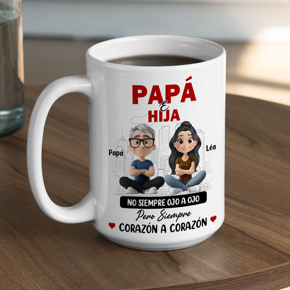 Papá Y Hija Comparten Amor - Taza Personalizada de Café