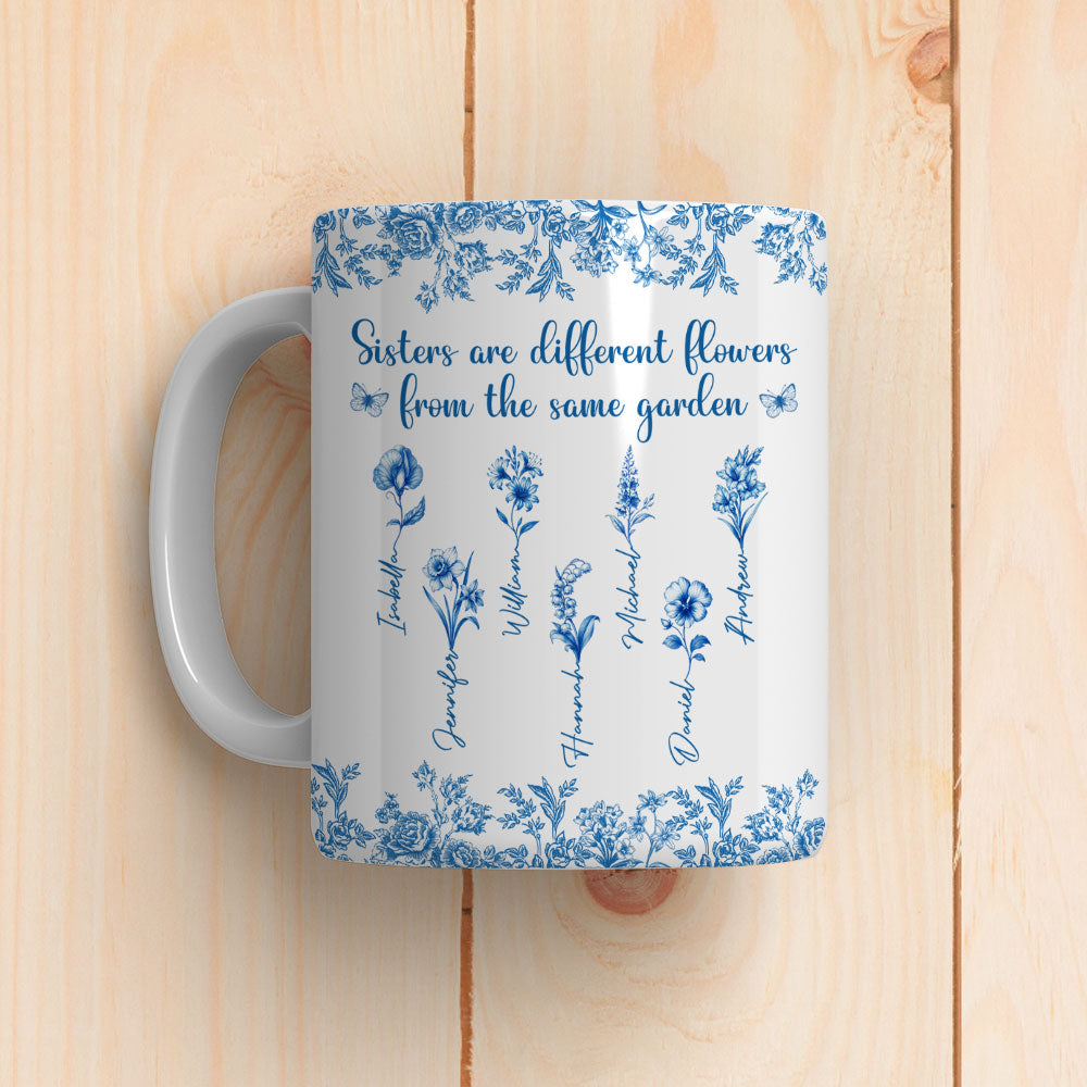 Beautiful Sisters Flower - Personalized Custom Coffee Mug