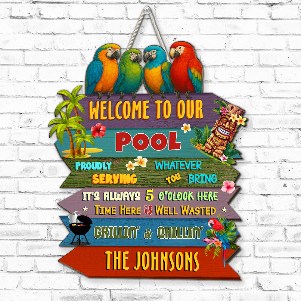 Welcome To Our Patio - Personalized Custom Wood Sign