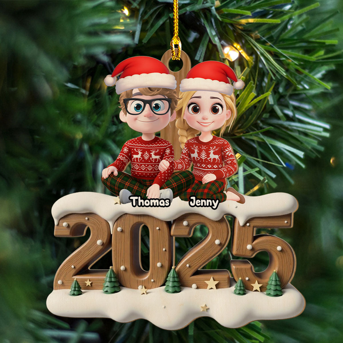 Us From Now Onwards - Personalized Custom 3D Effect Wood Ornament