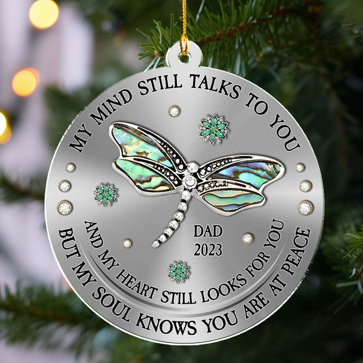 Dragonfly My Mind My Heart My Soul - Personalized Custom Acrylic Ornament