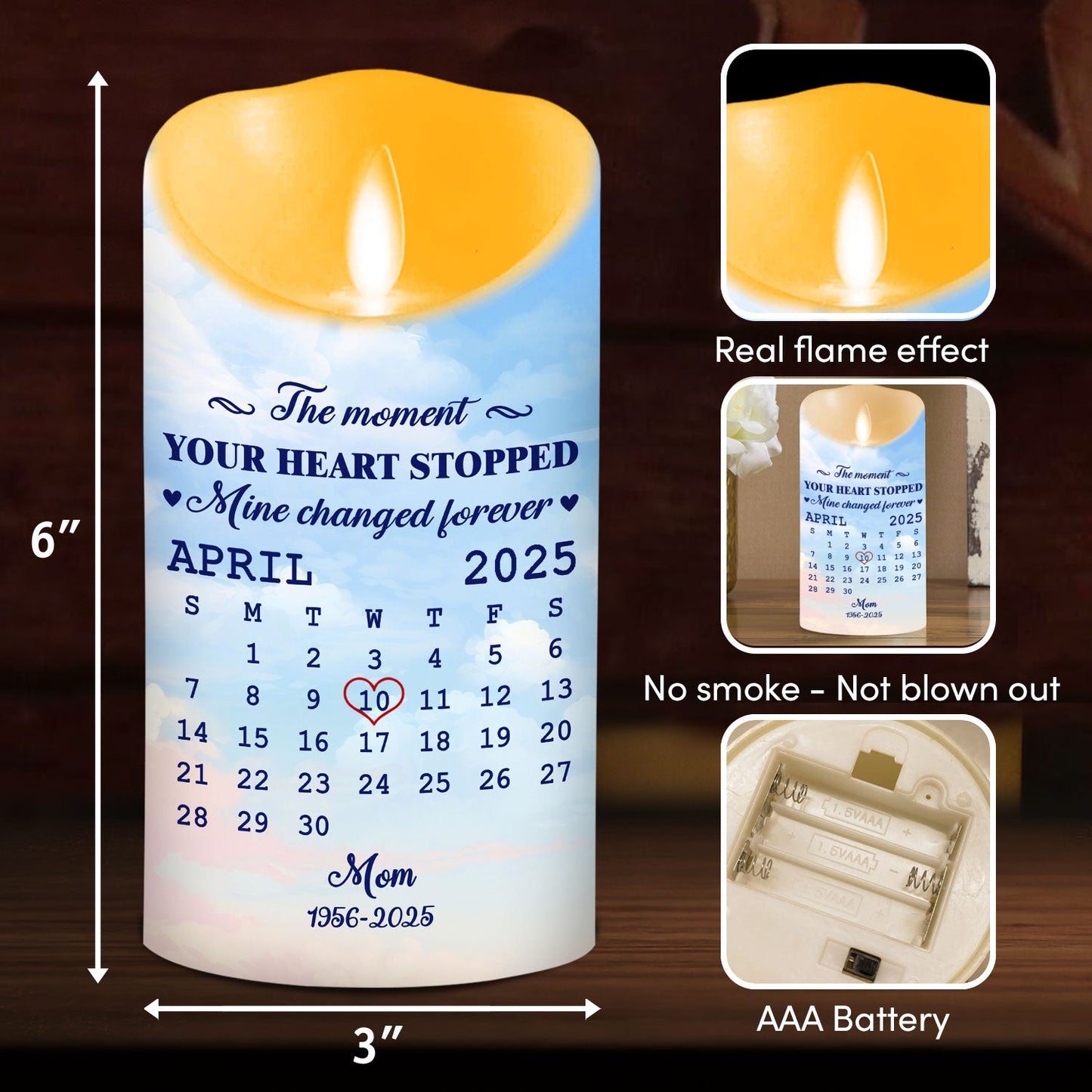 The Moment - Personalized Custom LED Candle