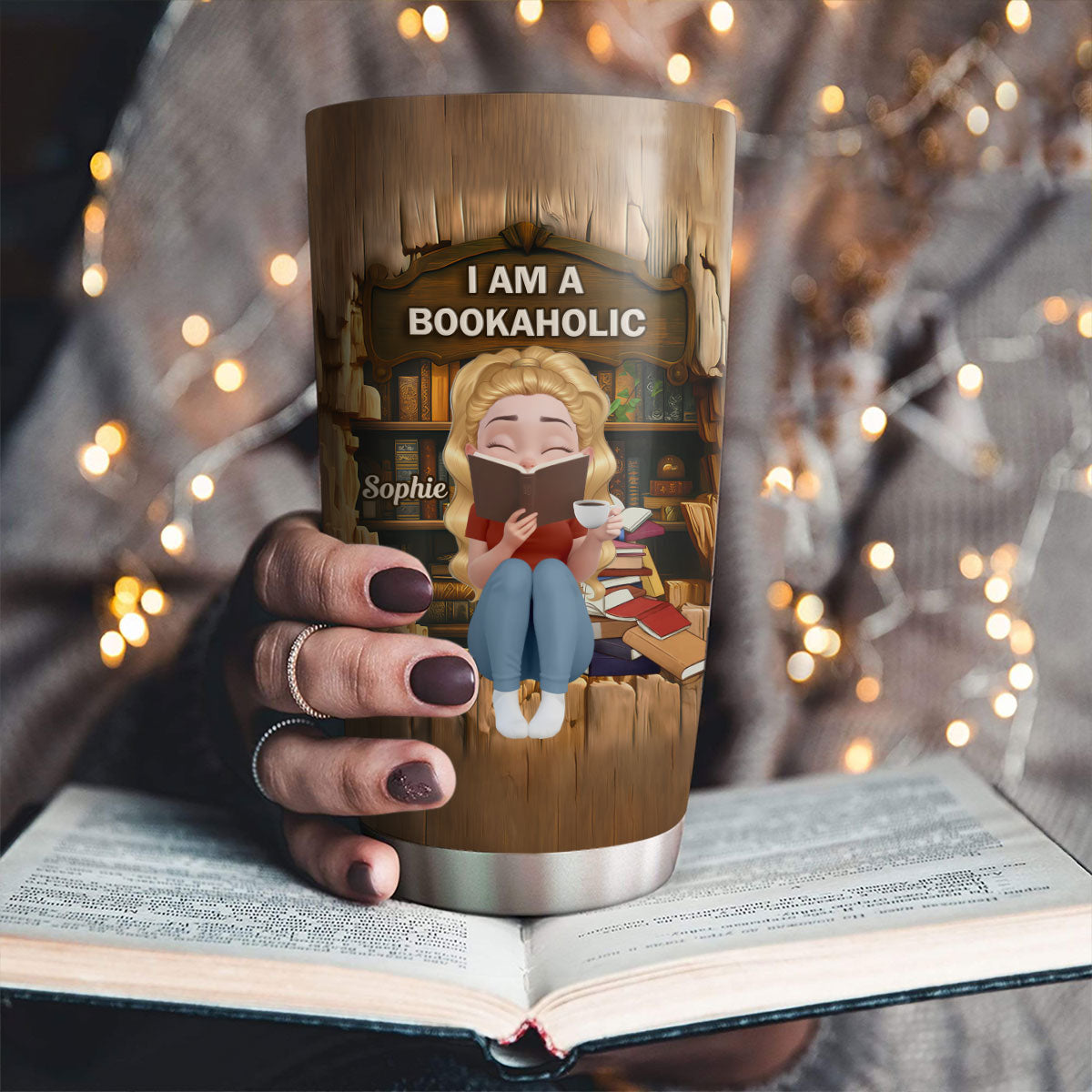 I Am A Bookaholic Girl - Personalized Custom Tumbler