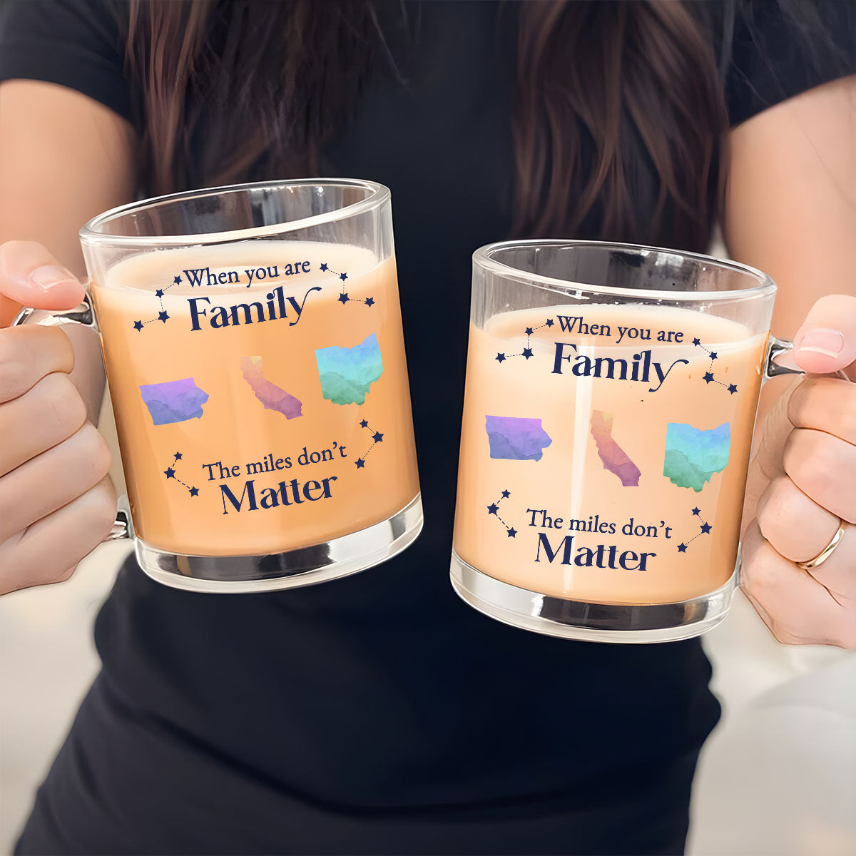 Distance Cannot Weaken The Bonds Of Family - Personalized Custom Glass Mug