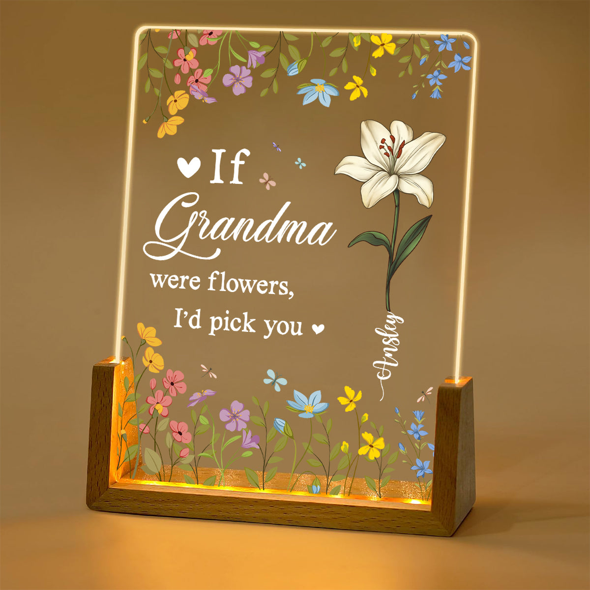 I Would Pick You - Personalized Custom Plaque With Walnut Base