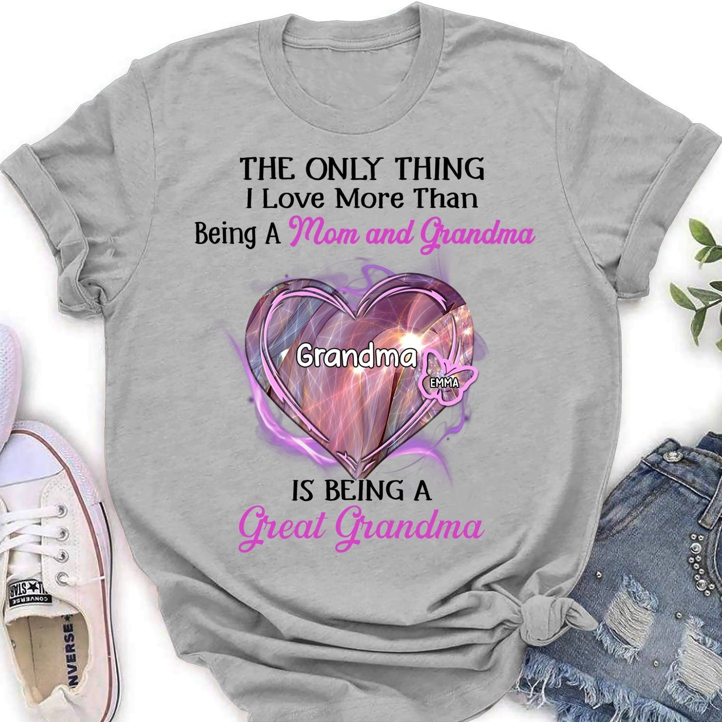 Being A Great Grandma - Personalized Custom Shirt