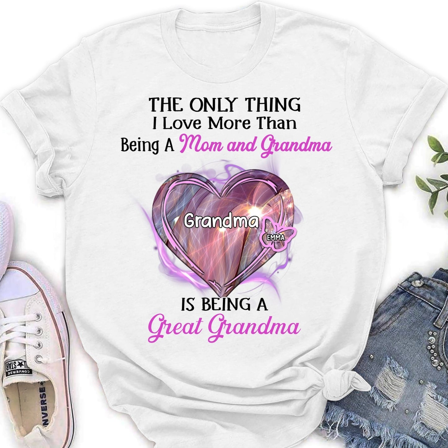 Being A Great Grandma - Personalized Custom Shirt