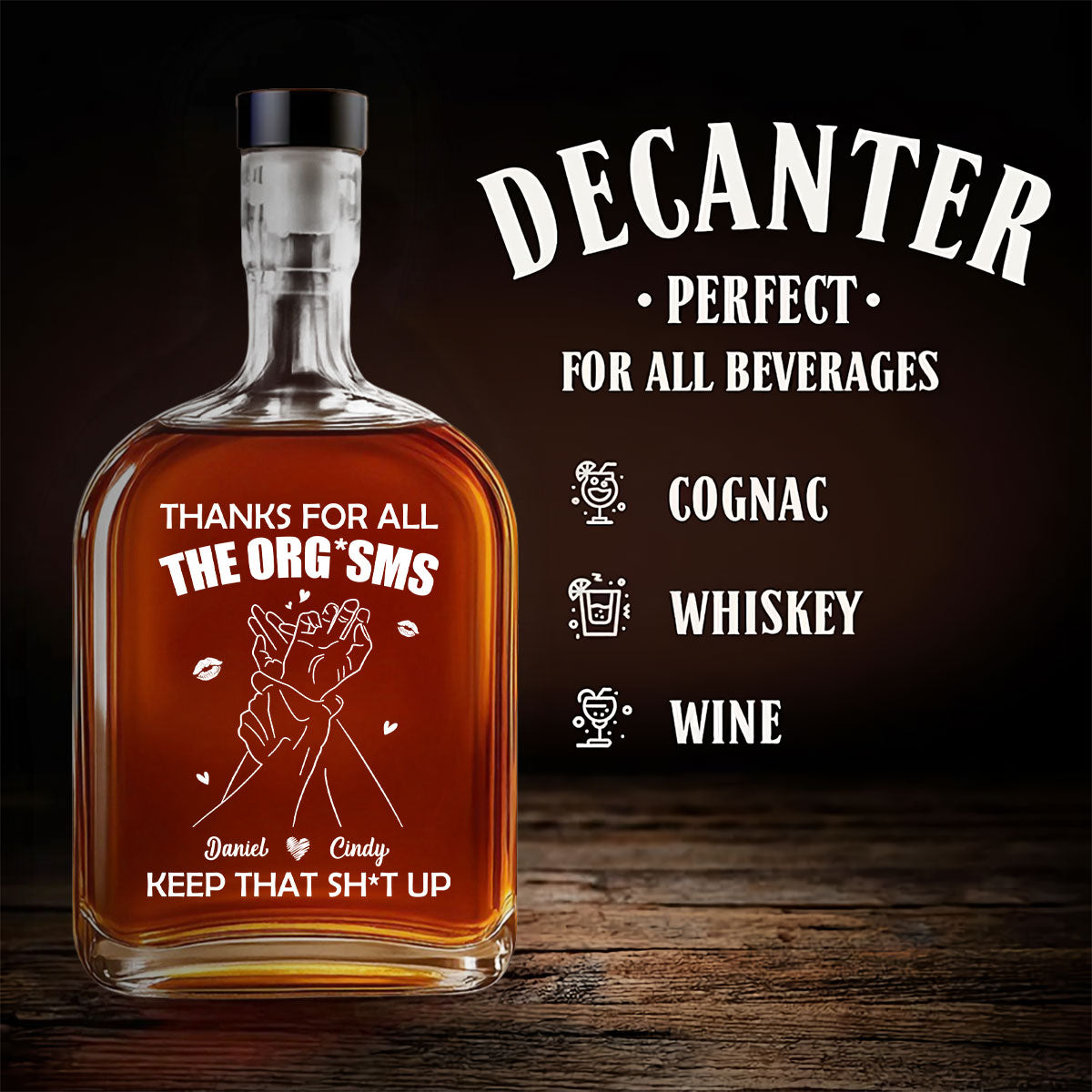 Thanks For All - Personalized Custom Spirits Decanter