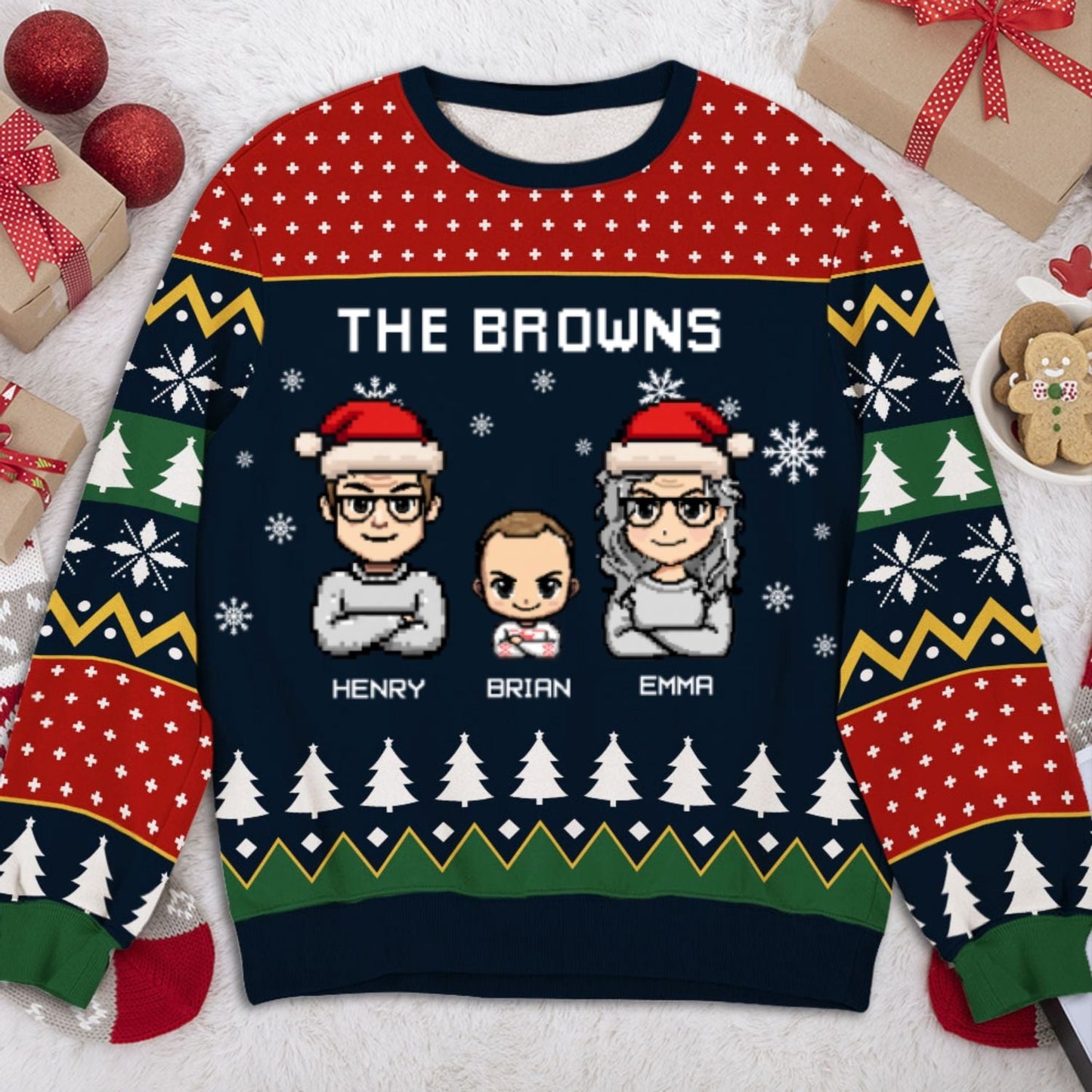 We Are Family Happy Holiday - Personalized Custom All-Over-Print Sweatshirt