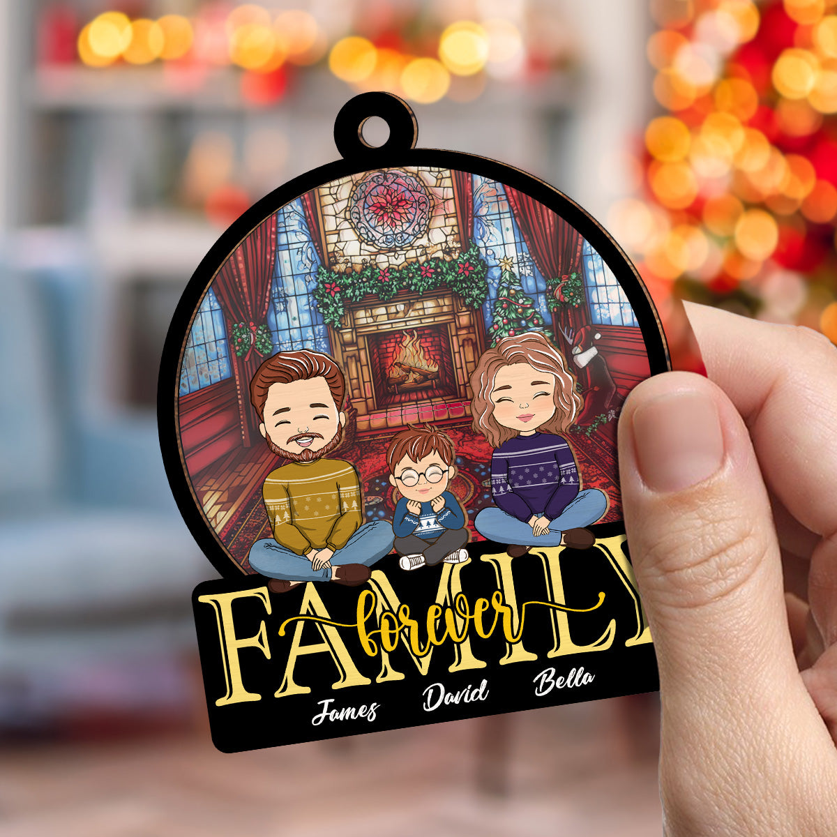 Family Forever - Personalized Custom Suncatcher Ornament