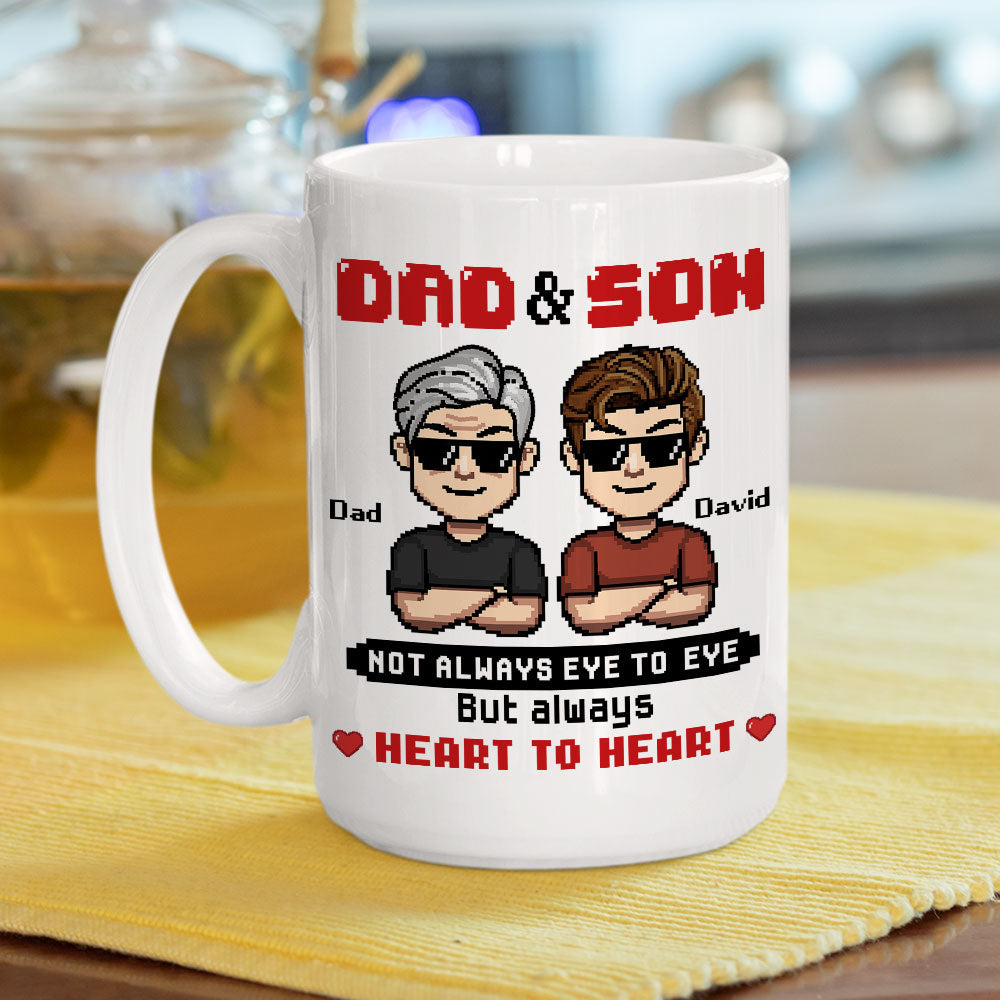 Dad And Son A Lifetime Link - Personalized Custom Coffee Mug