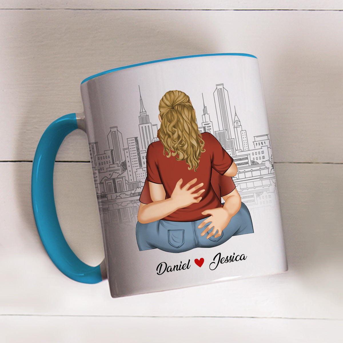 A Reminder Mug I Love You With All My Butt - Personalized Custom Accent Mug