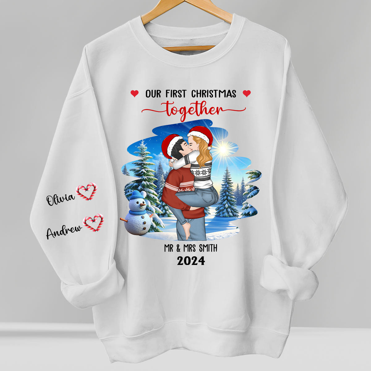First Christmas Couple - Personalized Custom Sweatshirt
