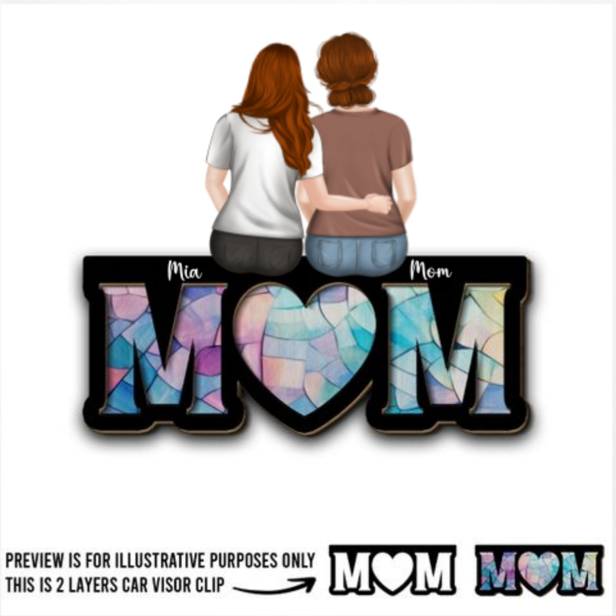 My Mom - Personalized Custom Car Visor Clip