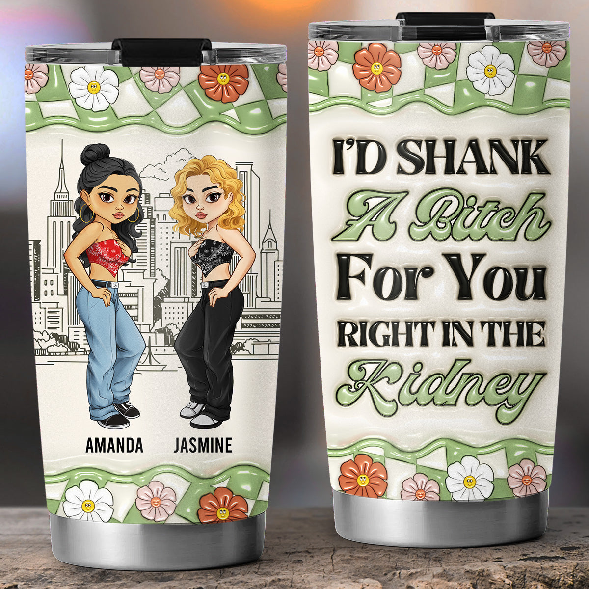 Y2K Bestie - Personalized Custom 3D Inflated Effect Tumbler