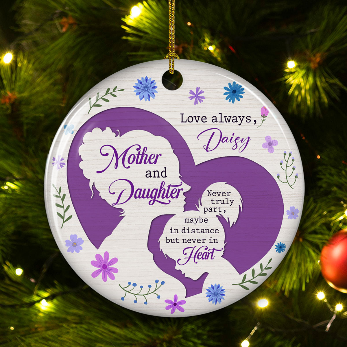 Mother And Daughter - Personalized Custom Ceramic Ornament