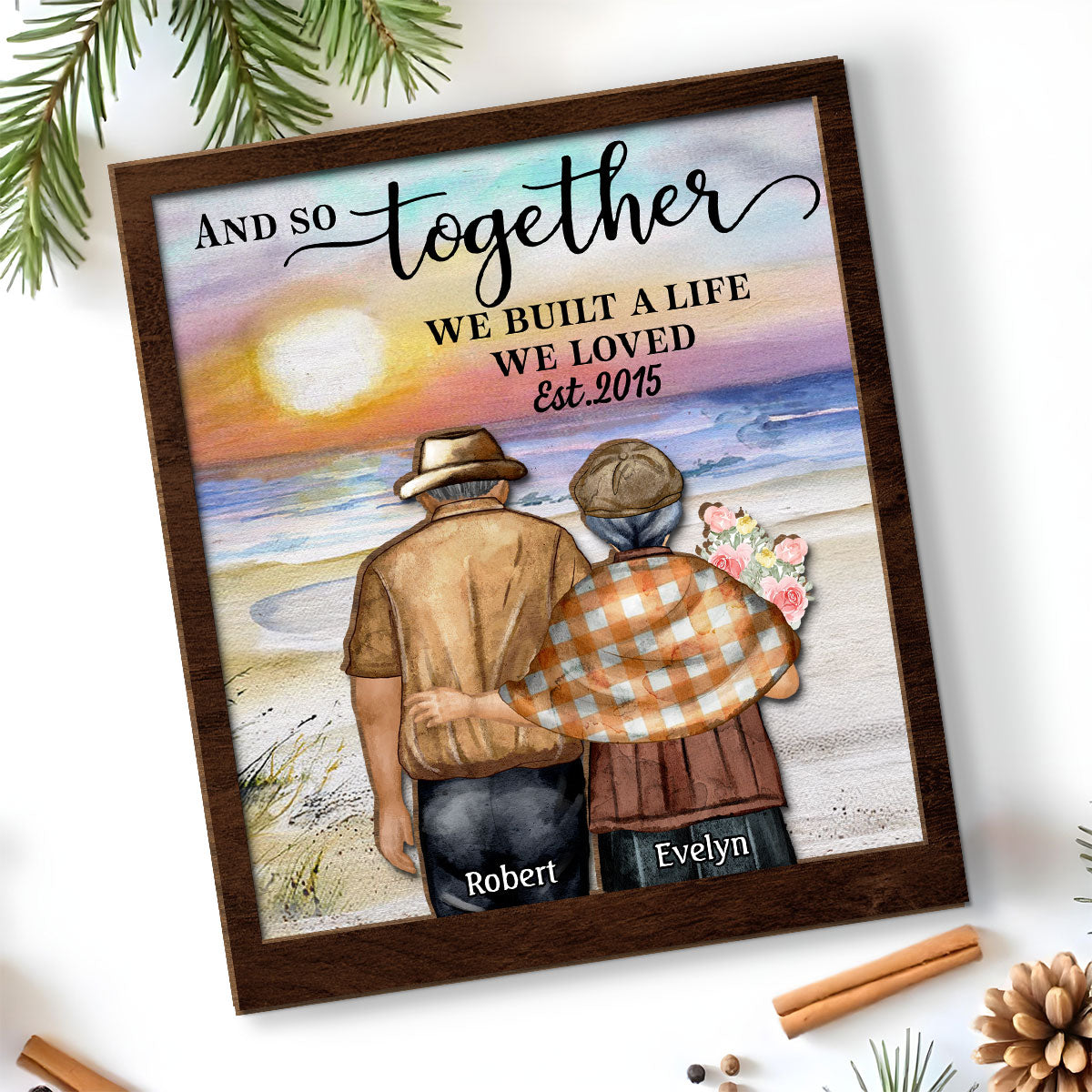 Love Forever - Personalized Custom 2-Layer Wood Plaque With Flat Base