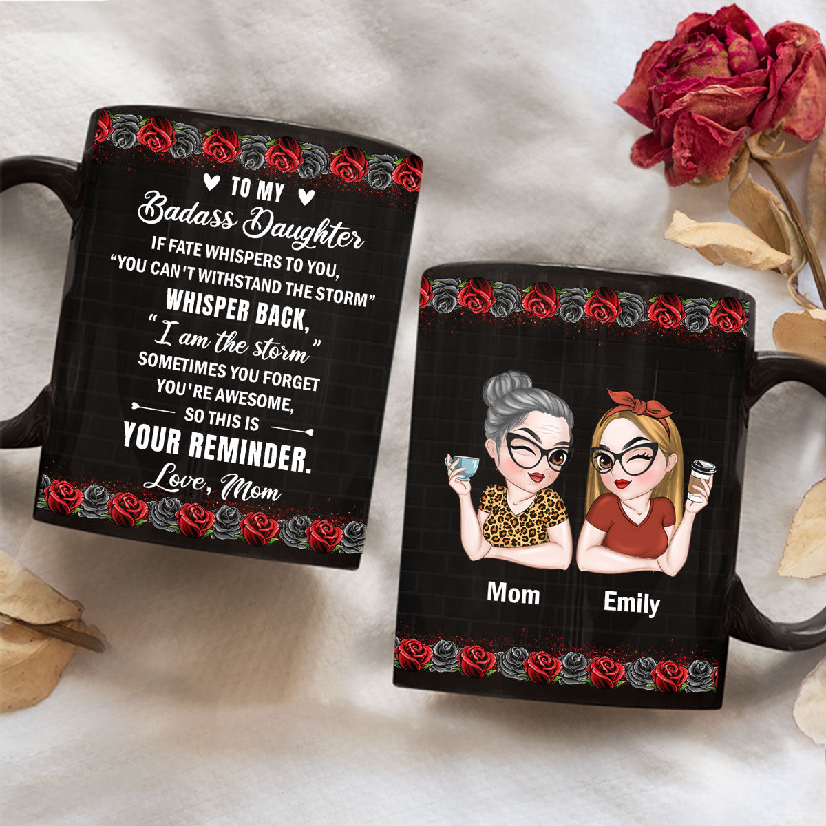 For The Strongest Daughter - Personalized Custom Coffee Mug