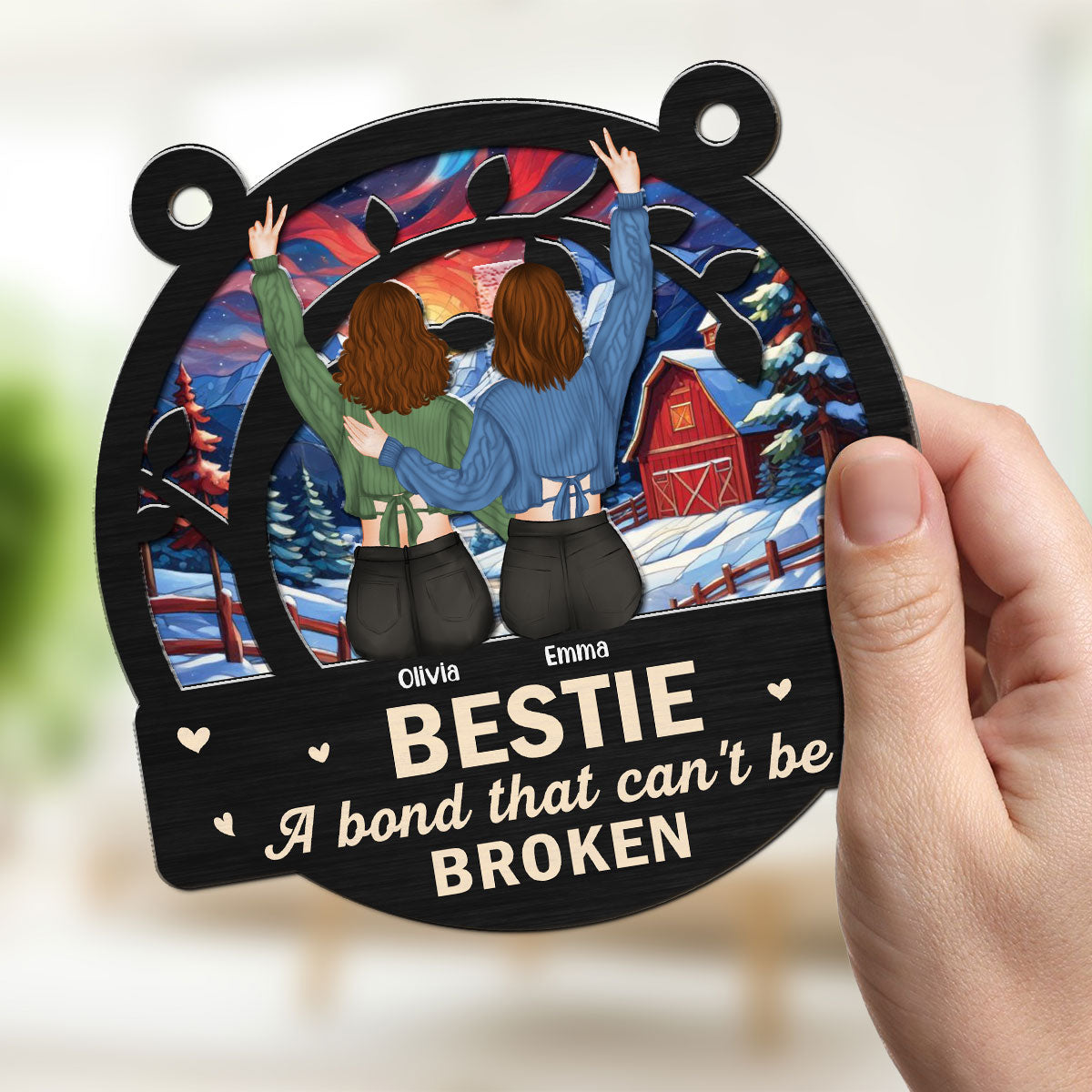 Bestie Love - Personalized Custom Suncatcher