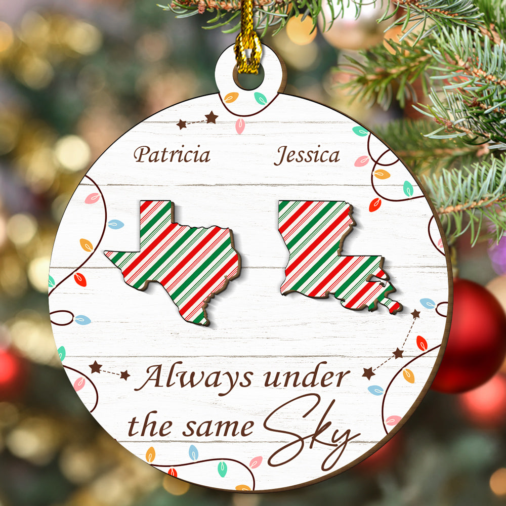 Always Under The Same Sky - Personalized Custom Freeshape 2-Layered Wood Ornament