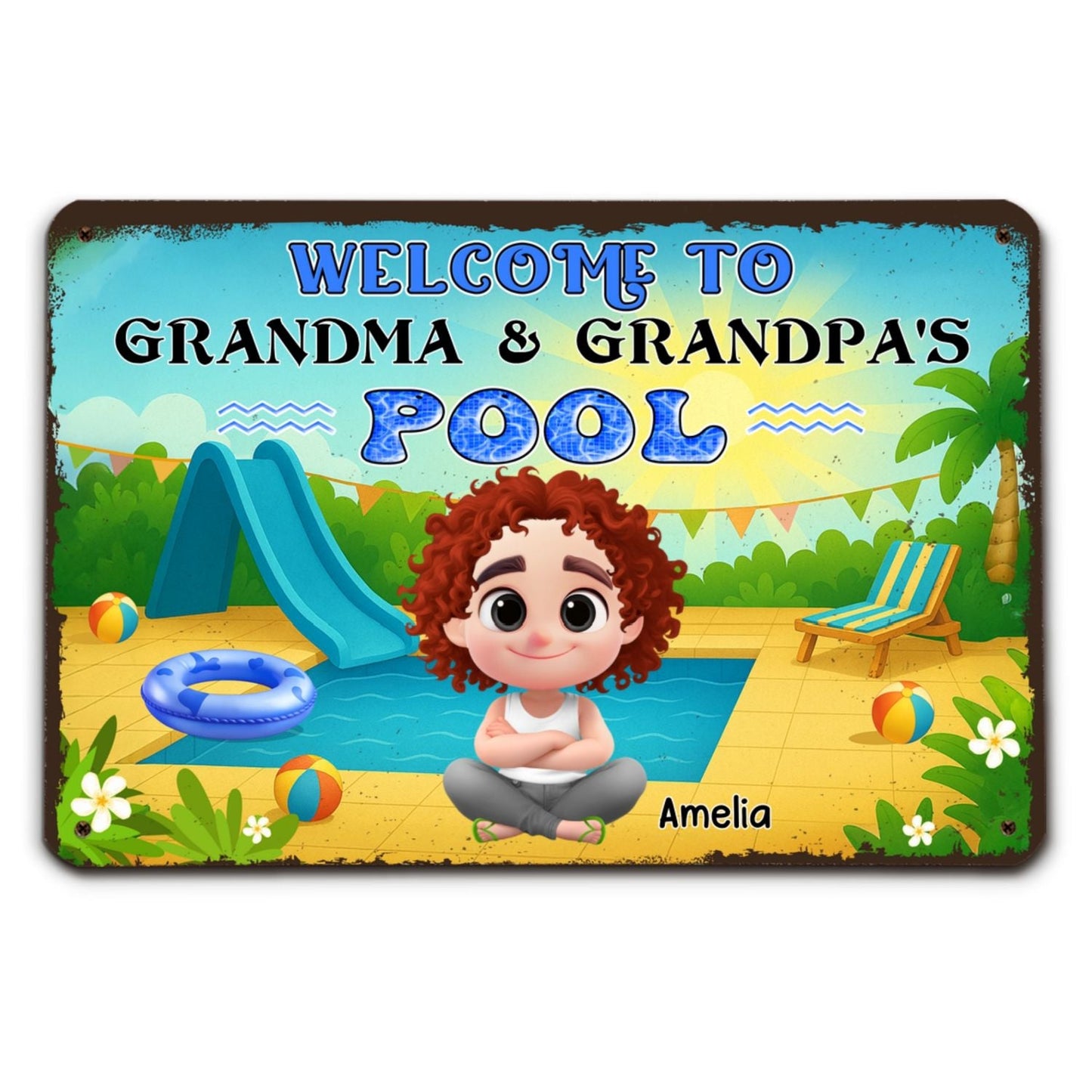 Make A Big Splash Here - Personalized Custom Metal Sign