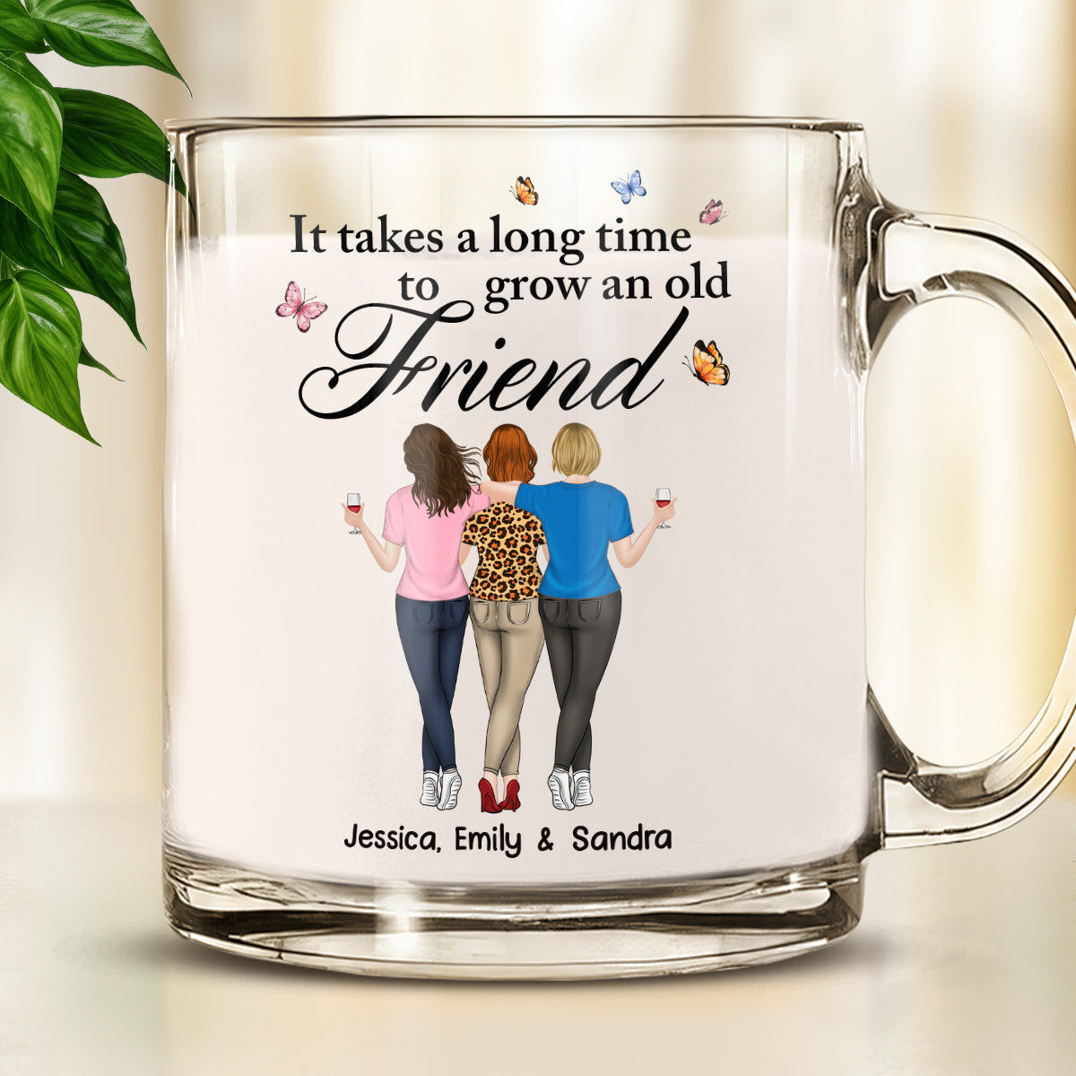 Besties Forever - Personalized Custom Glass Mug