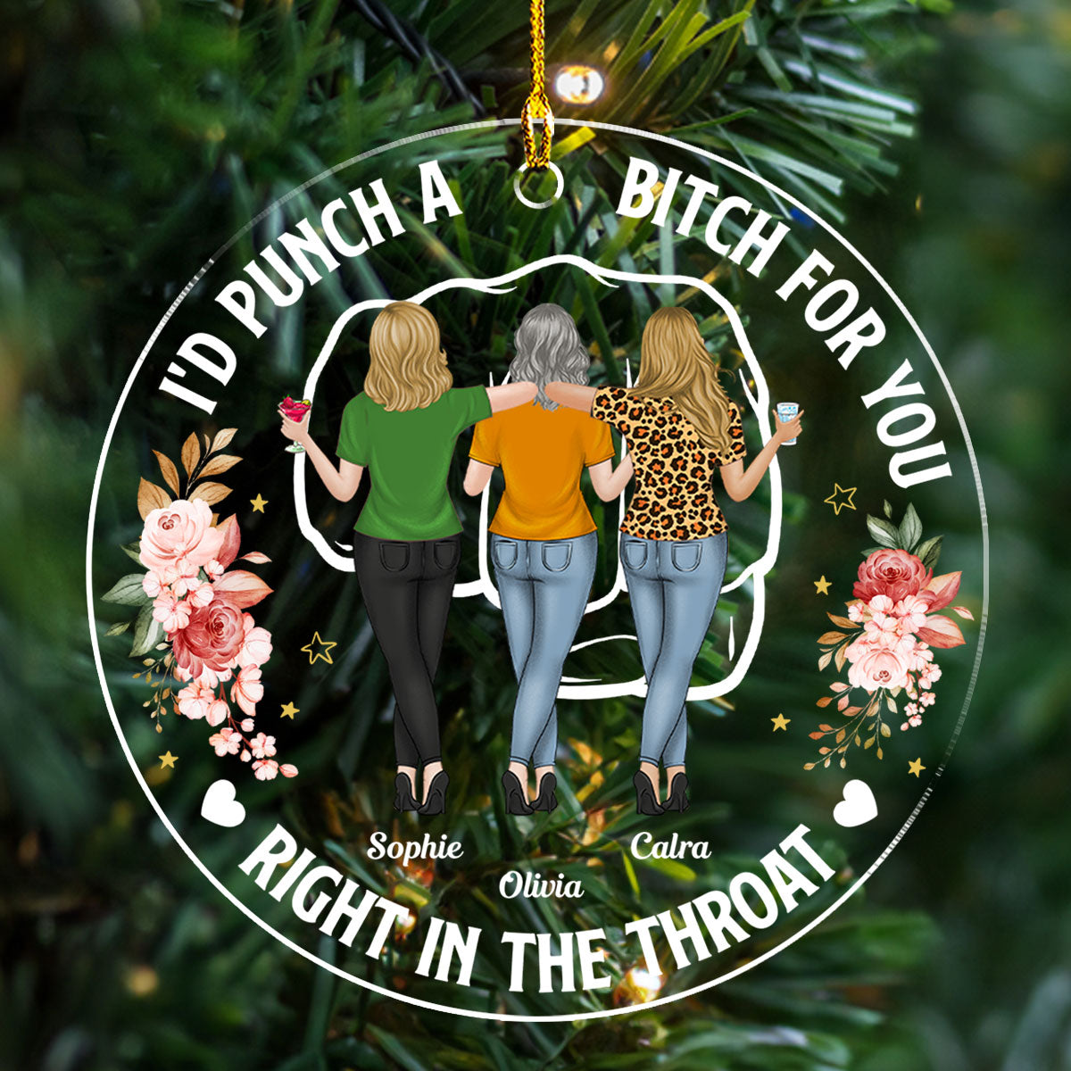 Punch For Bestfriend - Personalized Custom Acrylic Ornament