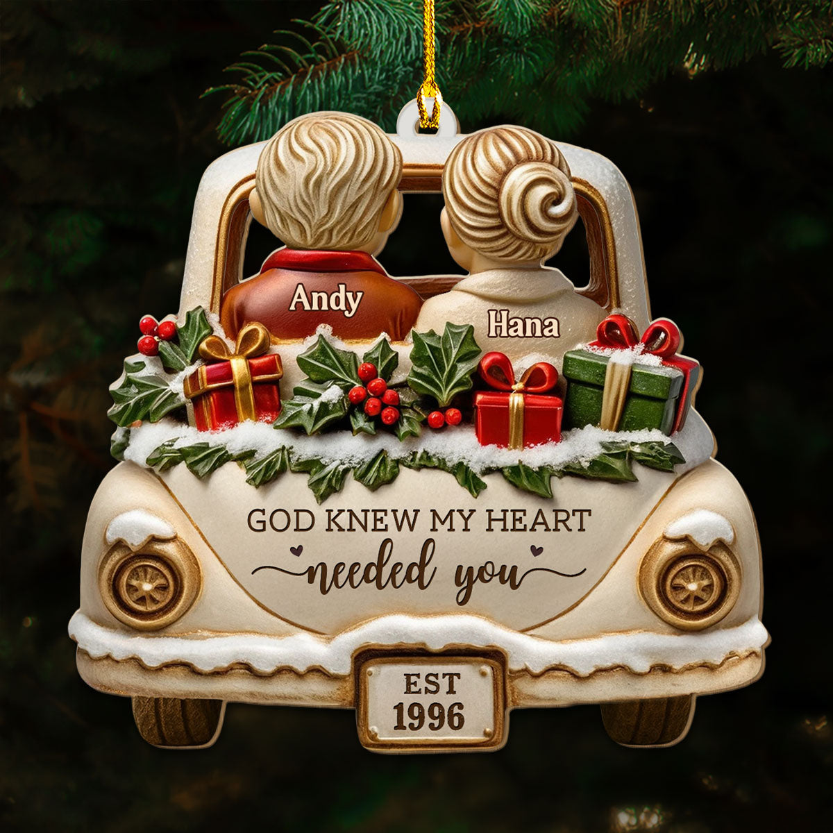 Love Was My True Direction - Personalized Custom 3D Effect Wood Ornament