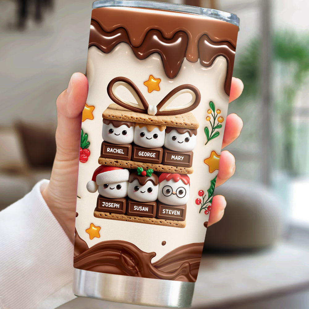 Happy Smores Christmas - Personalized Custom 3D Inflated Effect Tumbler