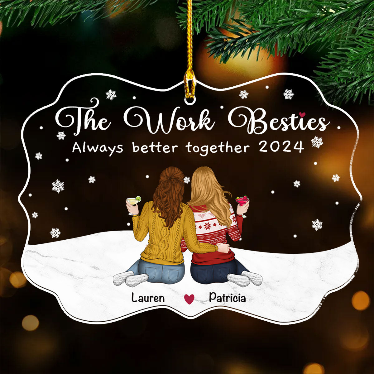 The Work Besties Always Better Together - Personalized Custom Acrylic Ornament
