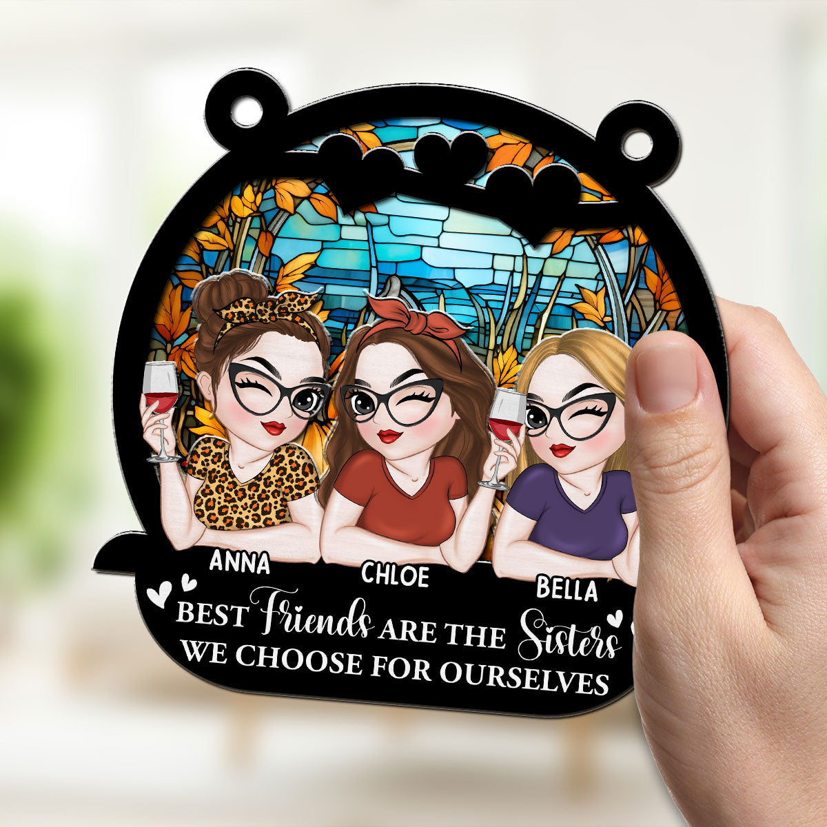 Besties Bring The Cheer - Personalized Custom Suncatcher