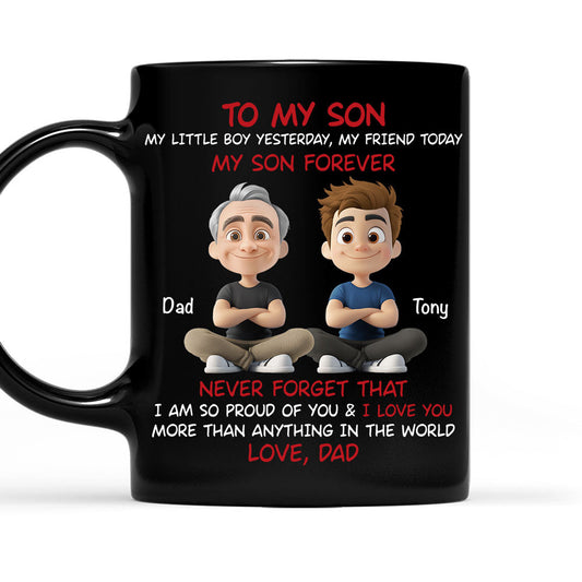 My Son Forever Black Version - Personalized Custom Coffee Mug