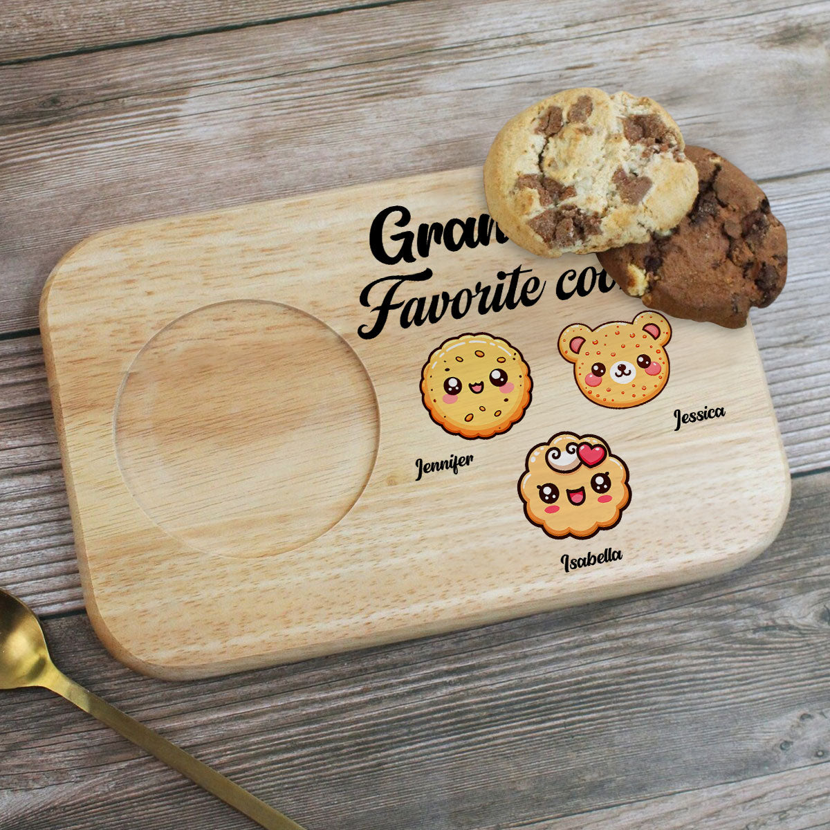 Grandma Favorite Cookies - Personalized Custom Wooden Treat Board