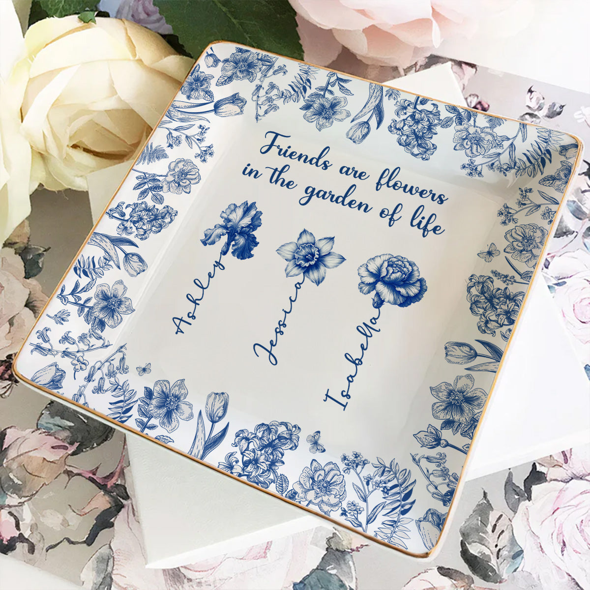 Friends Are Sunshine For Souls - Personalized Custom Jewelry Dish