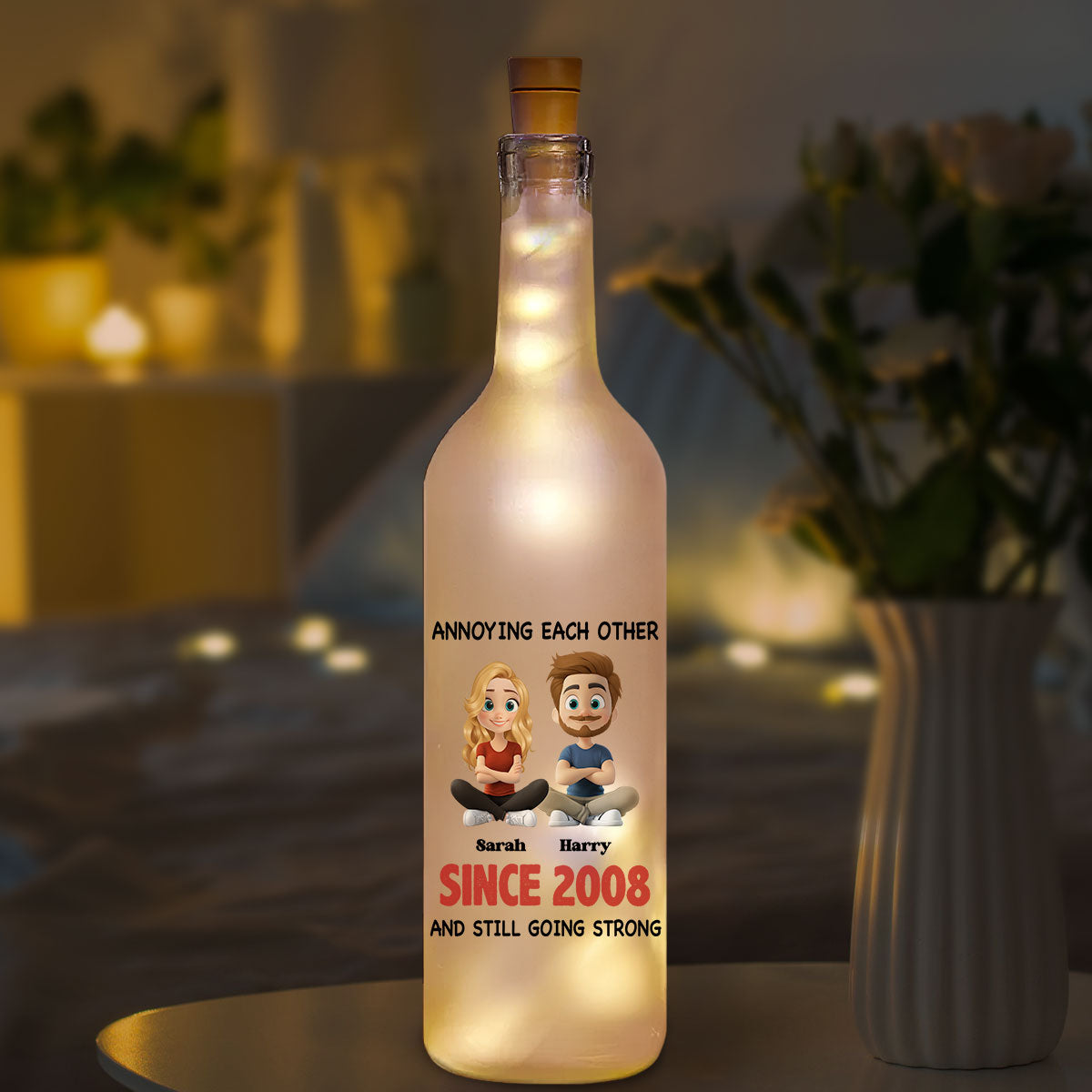 Together Forever - Personalized Custom Bottle Lamp