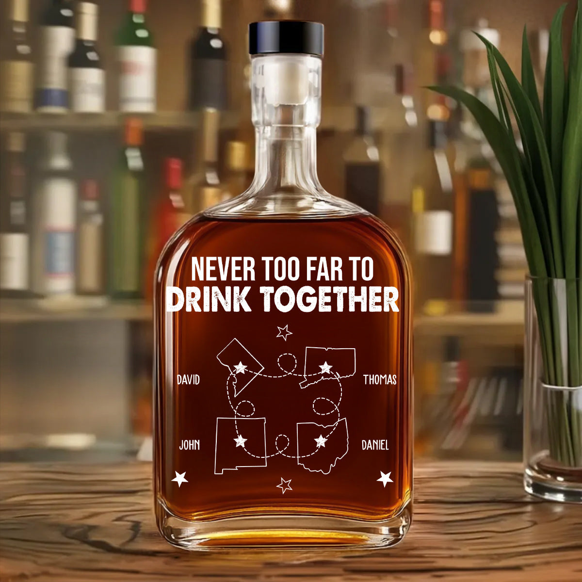 Never Too Far - Personalized Custom Spirits Decanter