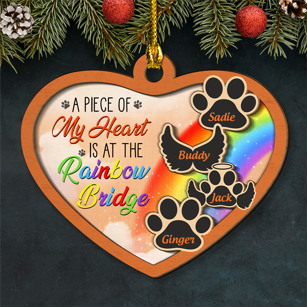 Piece Of My Heart - Personalized Custom 2-Layered Wood Ornament