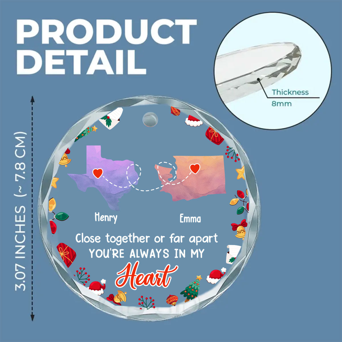 Family Is The Best - Personalized Custom Glass Ornament