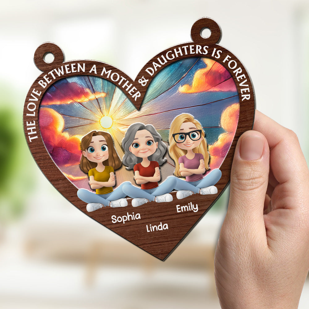 The Love Between Mother And Daughter - Personalized Custom Suncatcher