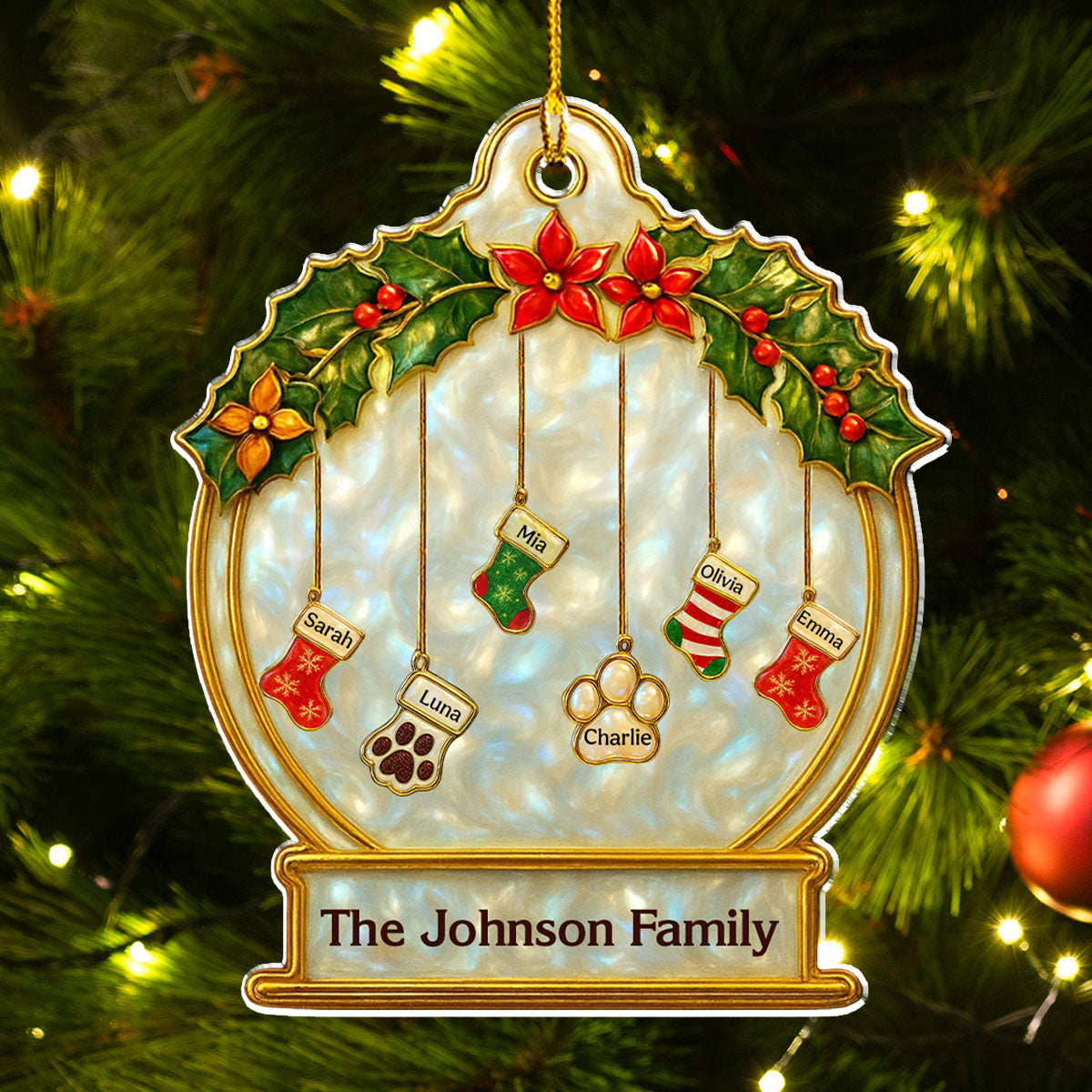 Family Stockings - Personalized Custom Acrylic Ornament