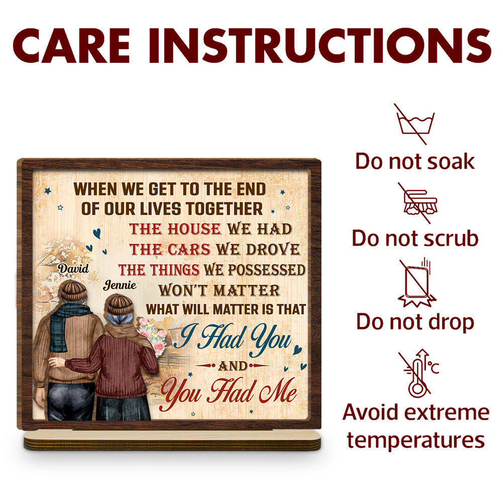 You Had Me - Personalized Custom 2-Layer Wood Plaque With Flat Base