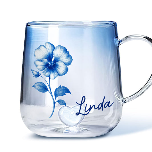 You Are The Most Beautiful - Personalized Custom Blue Gradient Glass Mug