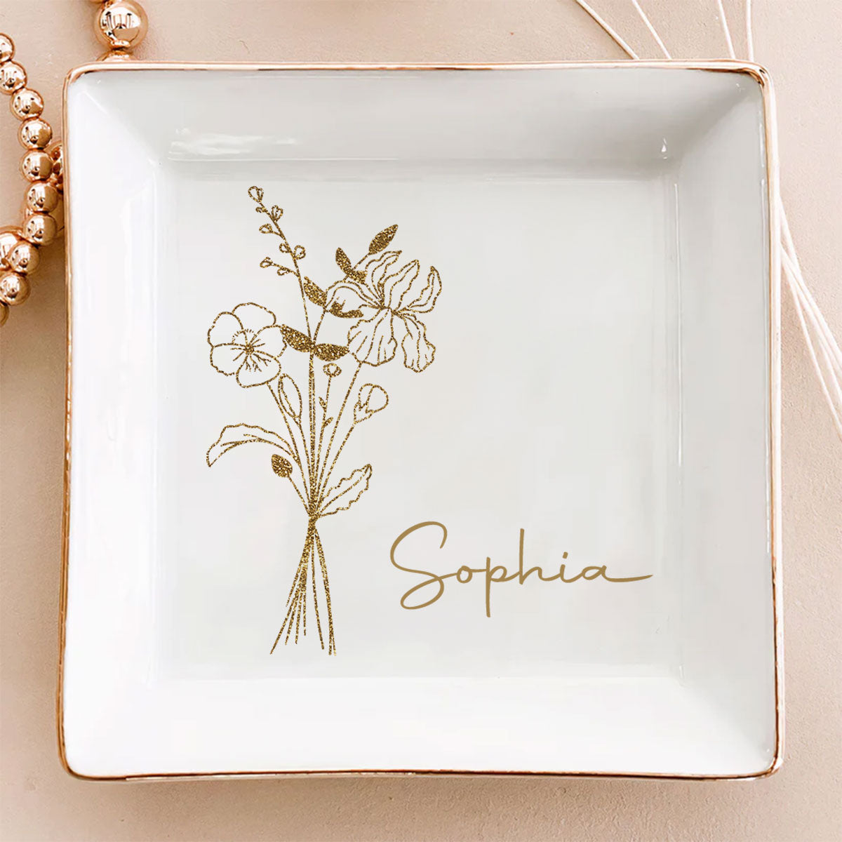 Friends Are Blossoms That Last Forever - Personalized Custom Jewelry Dish