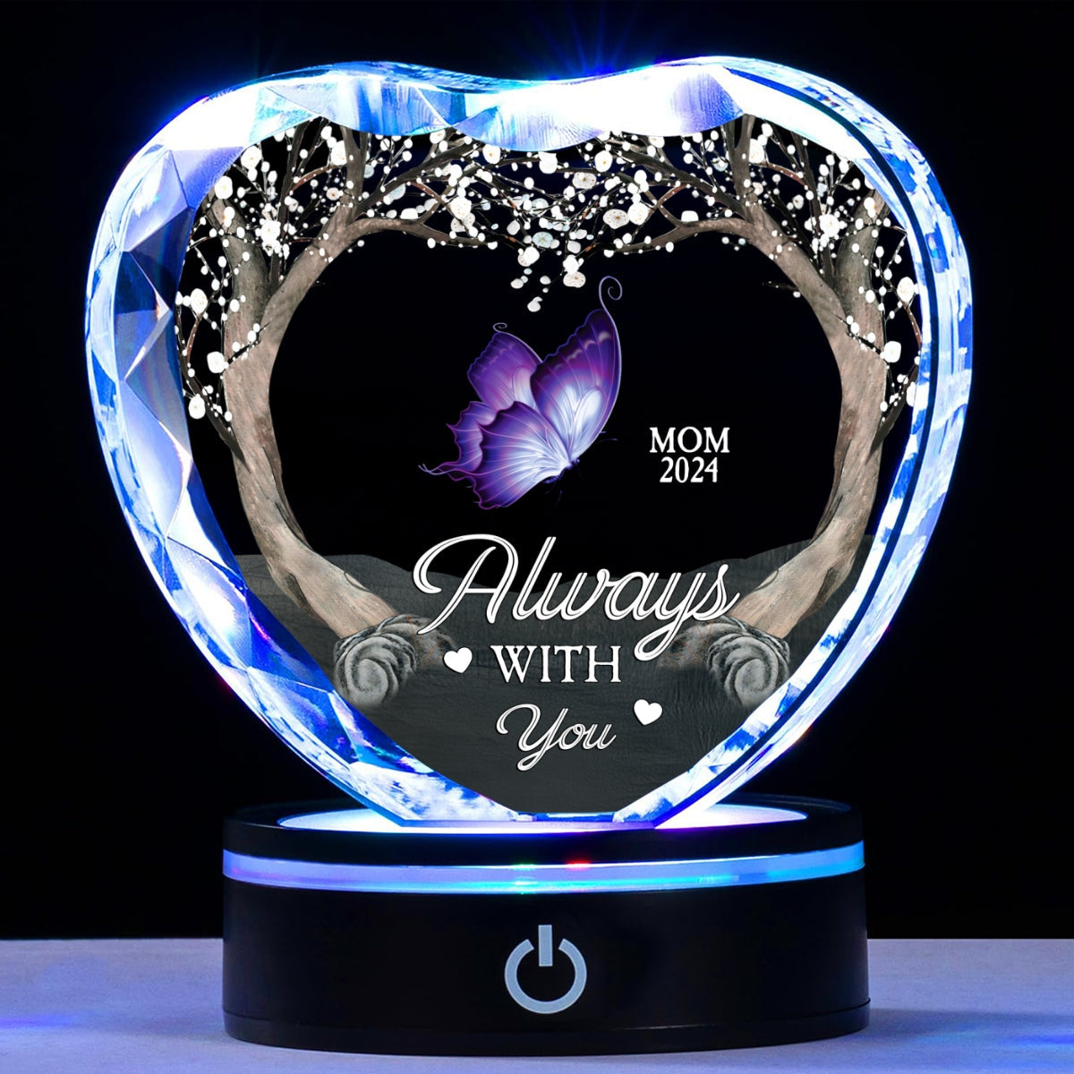 Always With You - Personalized Custom Crystal Led Light