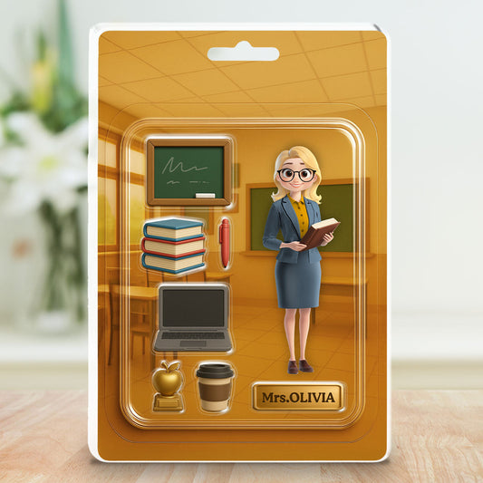 Happy Teacher Figure - Personalized Custom Acrylic Plaque