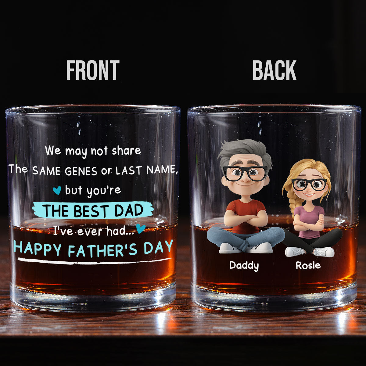 Best Dad Ever - Personalized Custom Whiskey Glass
