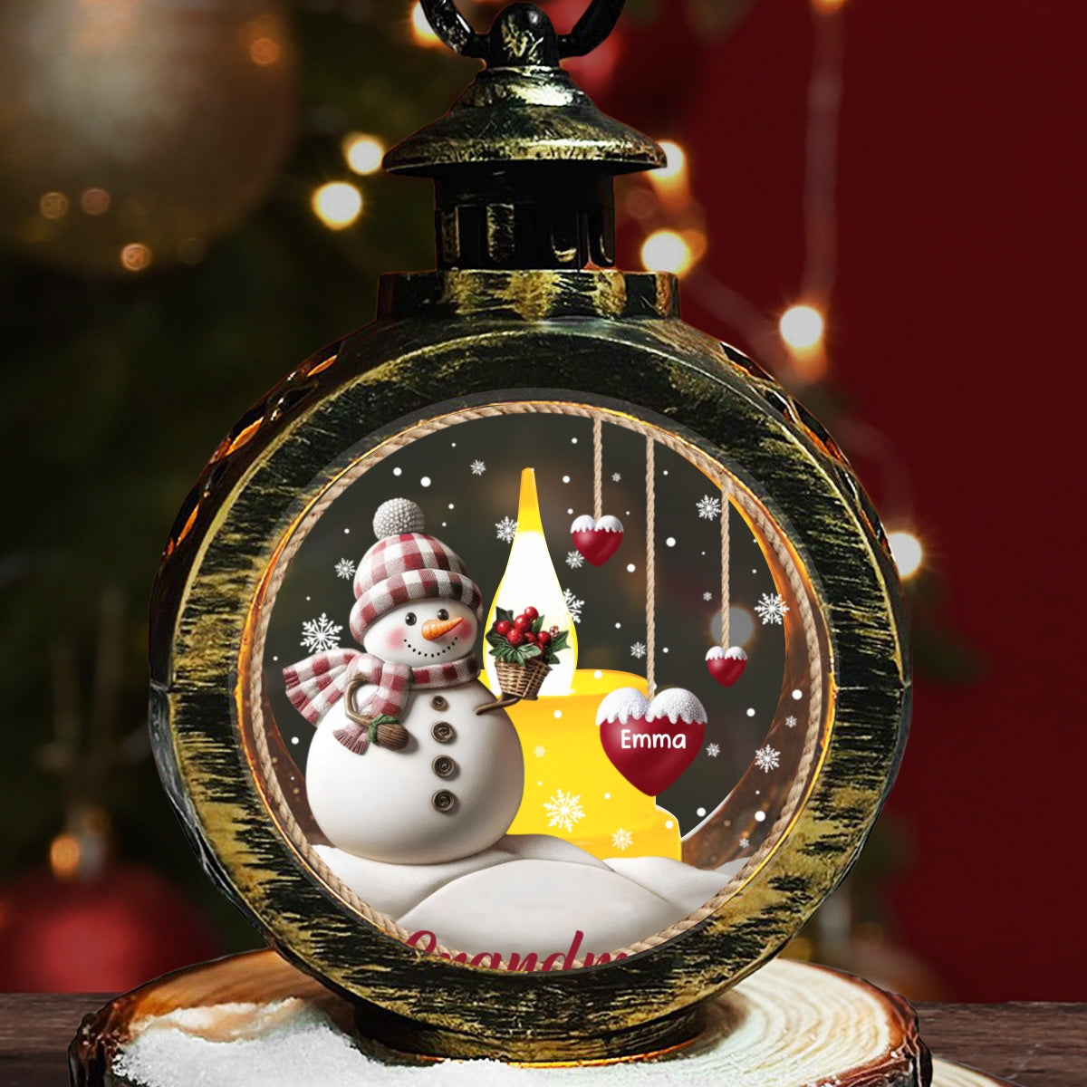 Lovely Heart - Personalized Custom Christmas Lantern