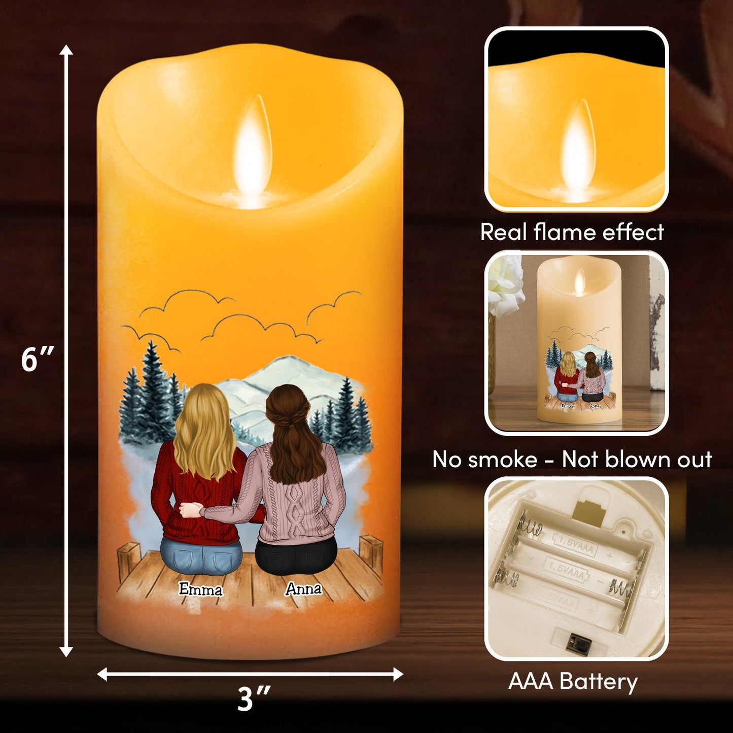 I Would Fight A Bear For You Sister - Personalized Custom LED Candle