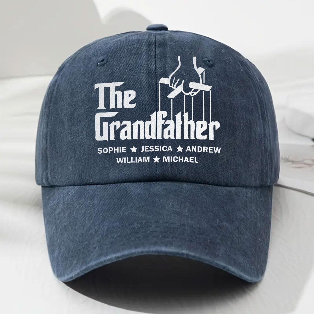The Grandfather - Personalized Custom Vintage Washed Denim Cap